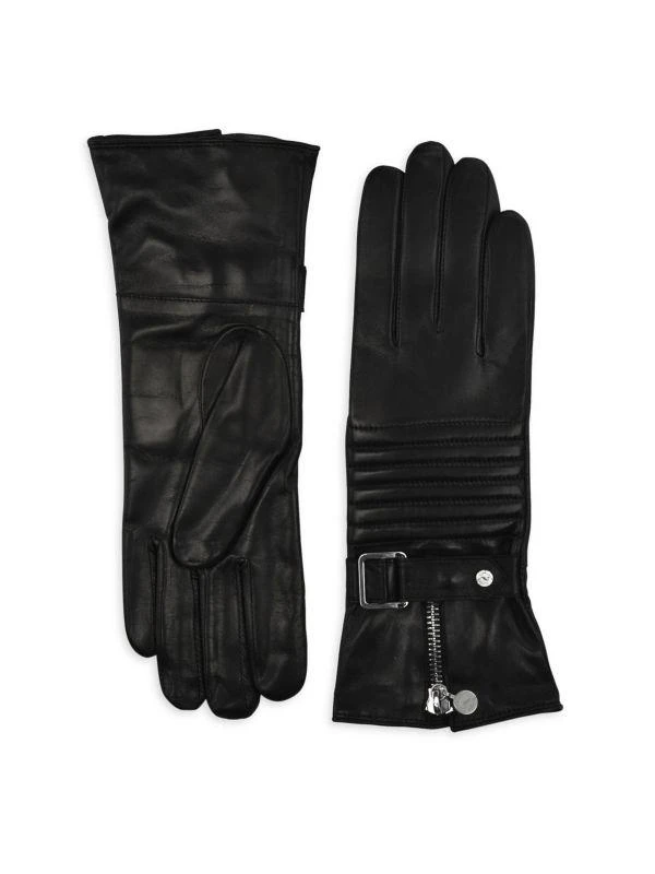 Carolina Amato Leather Buckled Gloves 1