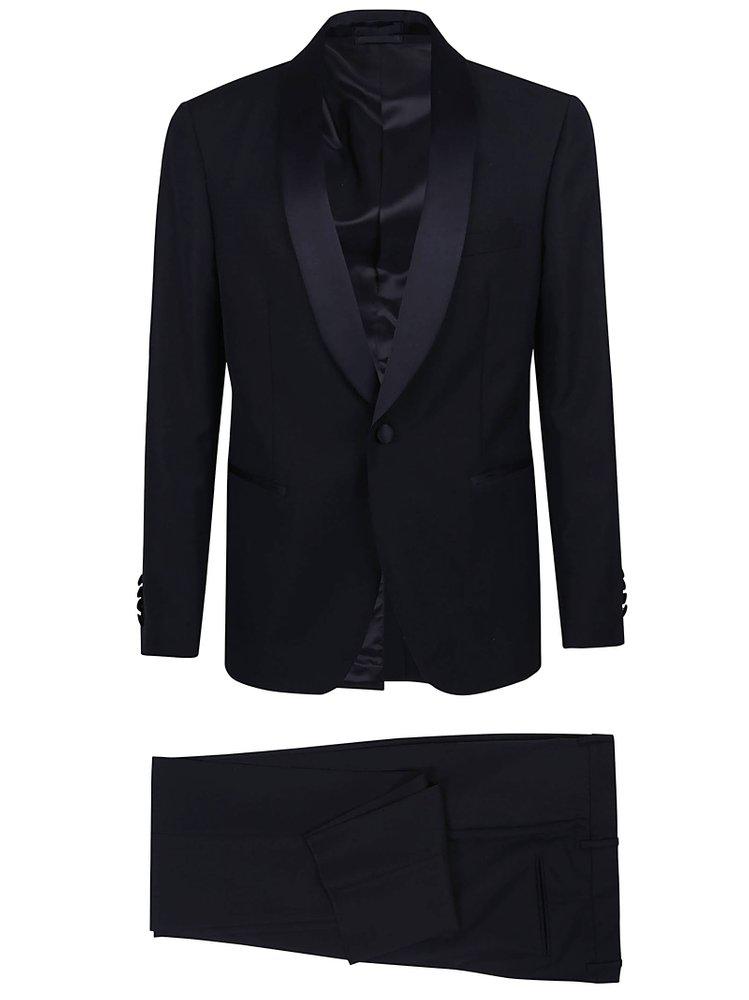 LARDINI Lardini Single-Breasted Satin-Trim Suit