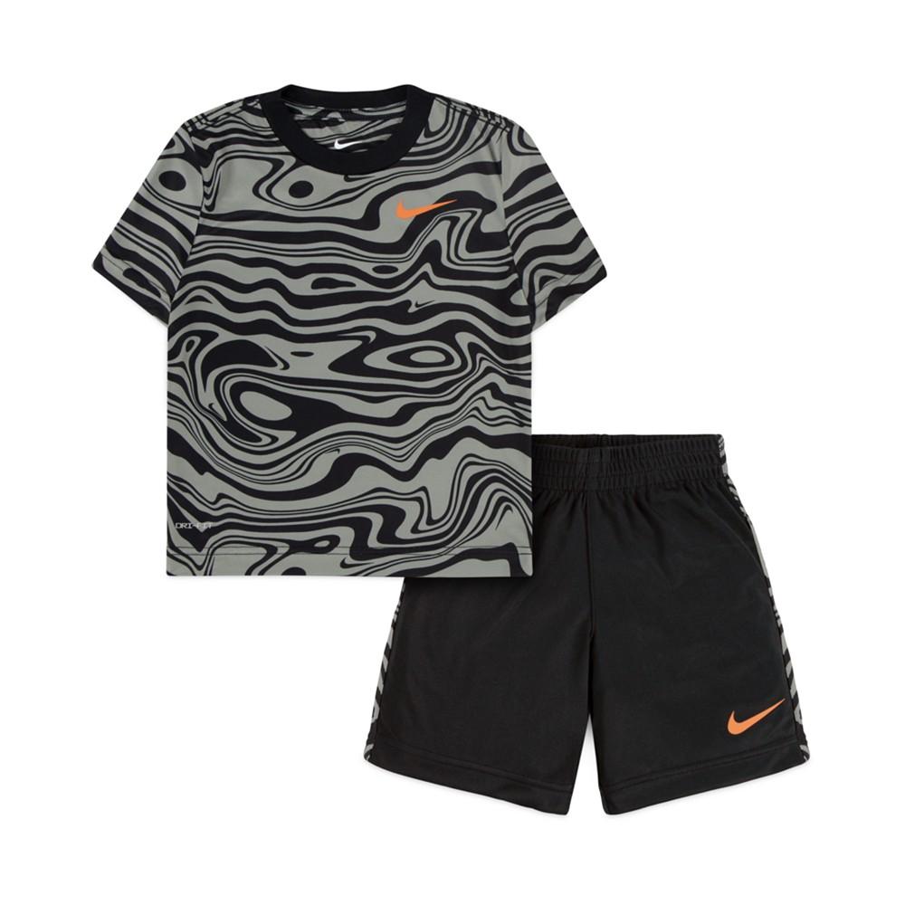 Nike Little Boys Paint Dri-FIT T-shirt and Shorts, 2 Piece Set