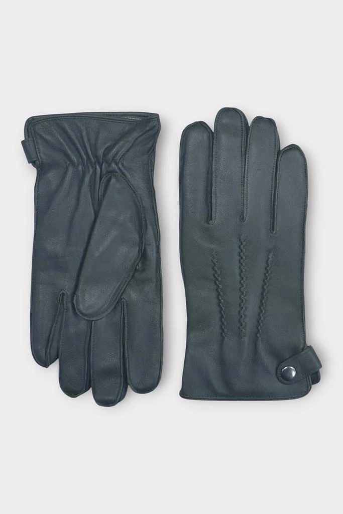 Infinity Leather Men’s Olive Green Italian Leather Warm Wool-Lined Winter Bike Riding Driving Casual Gloves 1