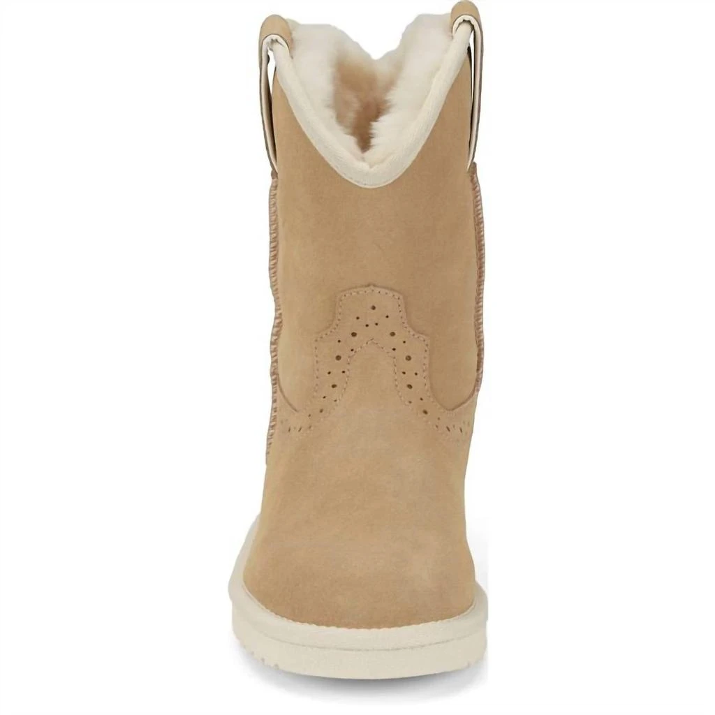 Justin Women's Heidi Suede Shearling Boots In Bone 3