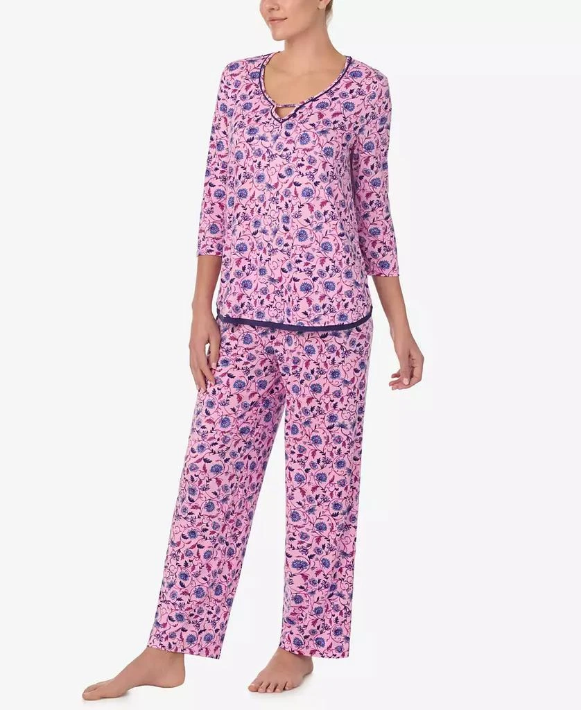Ellen Tracy Women's 3/4-Sleeve Pajama Pants Set 1