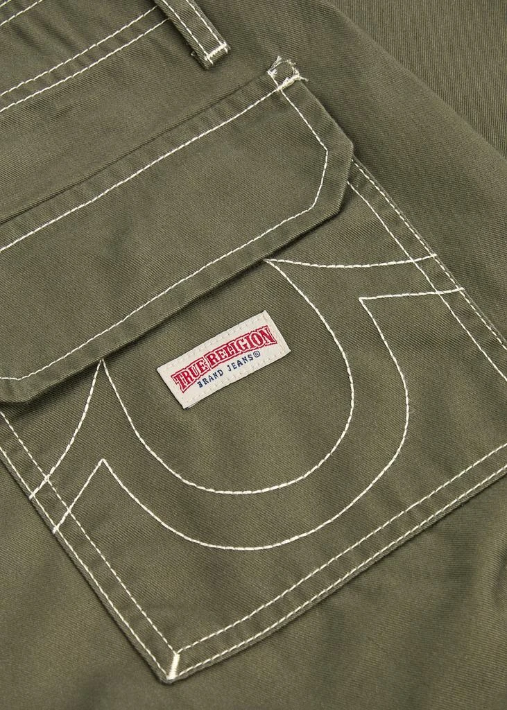 True Religion Contrast-stitch twill cargo trousers 5