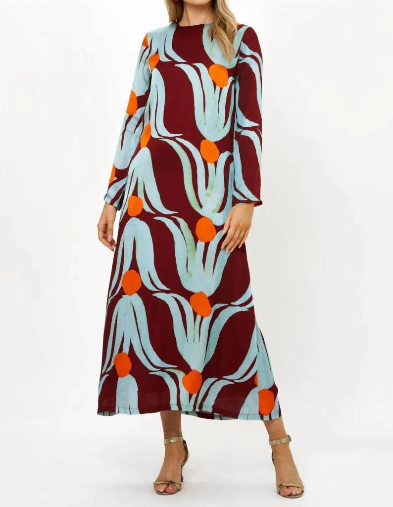 chinese dress ladies FINAL SALE OLIPHANT Sleeveless Smocked Maxi Dress Ziggy Blue