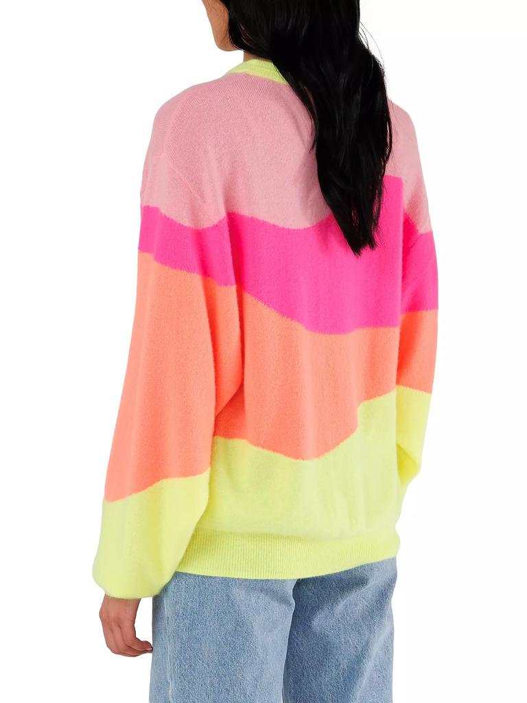 Crush Cashmere Lollypop Mellon Colorblocked Cashmere Sweater