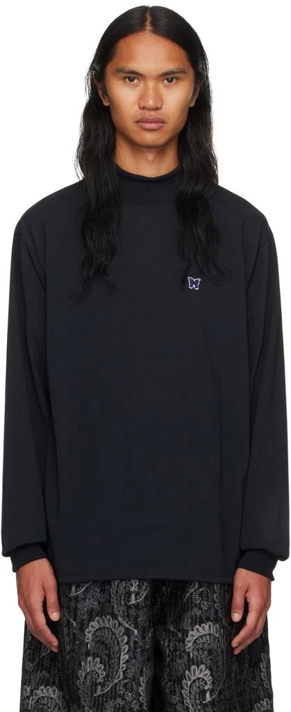 Needles Black Embroidered Long Sleeve T-Shirt 1