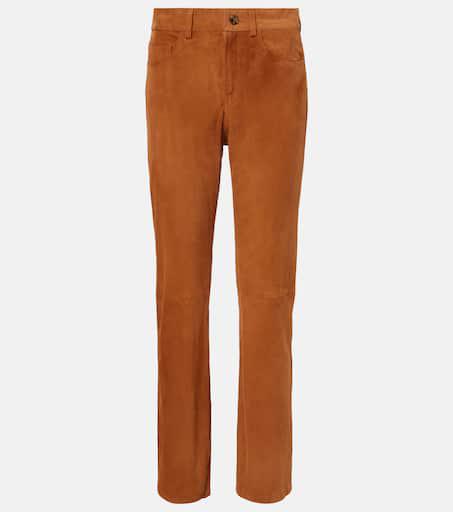 BLAZÉ MILANO Viva Paso high-rise suede straight pants