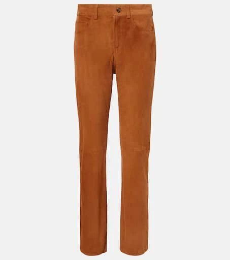 BLAZÉ MILANO Viva Paso high-rise suede straight pants 1
