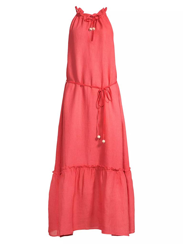 120% Lino Ruffled Linen Halter Dress