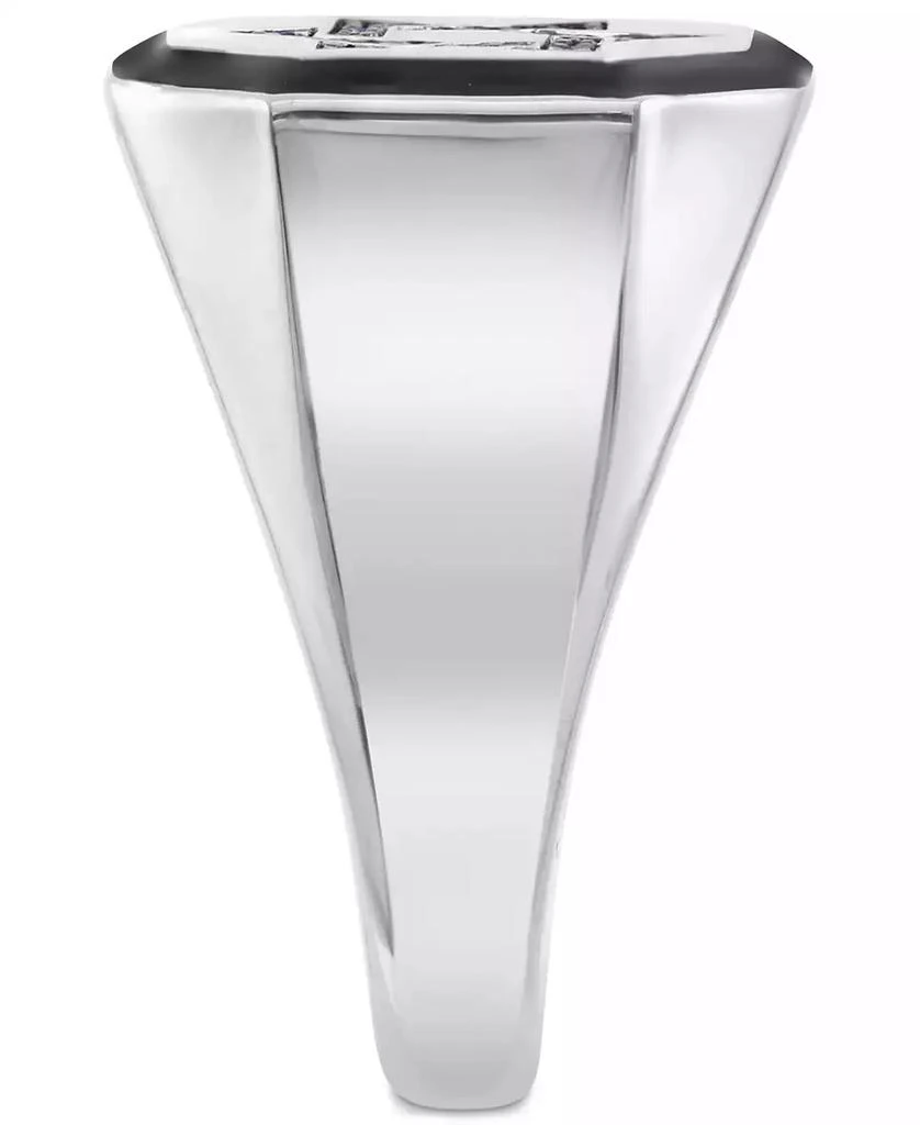 Effy EFFY® Men
s Black Spinel (1/6 ct. t.w.) 
Black Enamel Star of David Ring in Sterling Silver 3