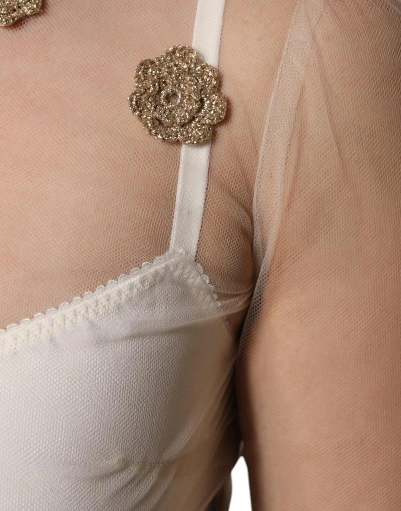 Dolce 
Gabbana Sheer Tulle Bustier Bodycon Midi Women
s Dress 5