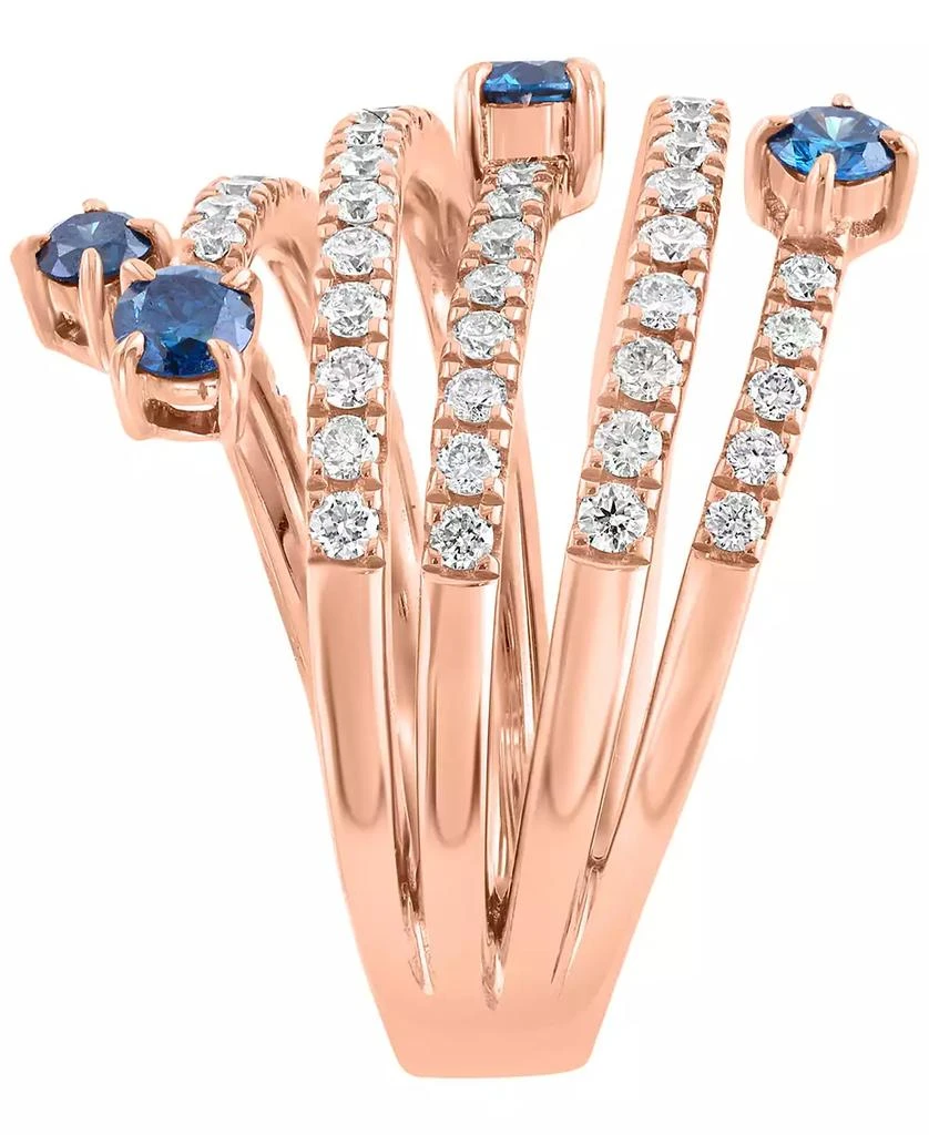Effy White and Blue Diamond (1-1/6 ct. t.w.) Ring in 14k Rose Gold 3