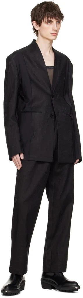 Feng Chen Wang Black Raw Edge Trousers 4