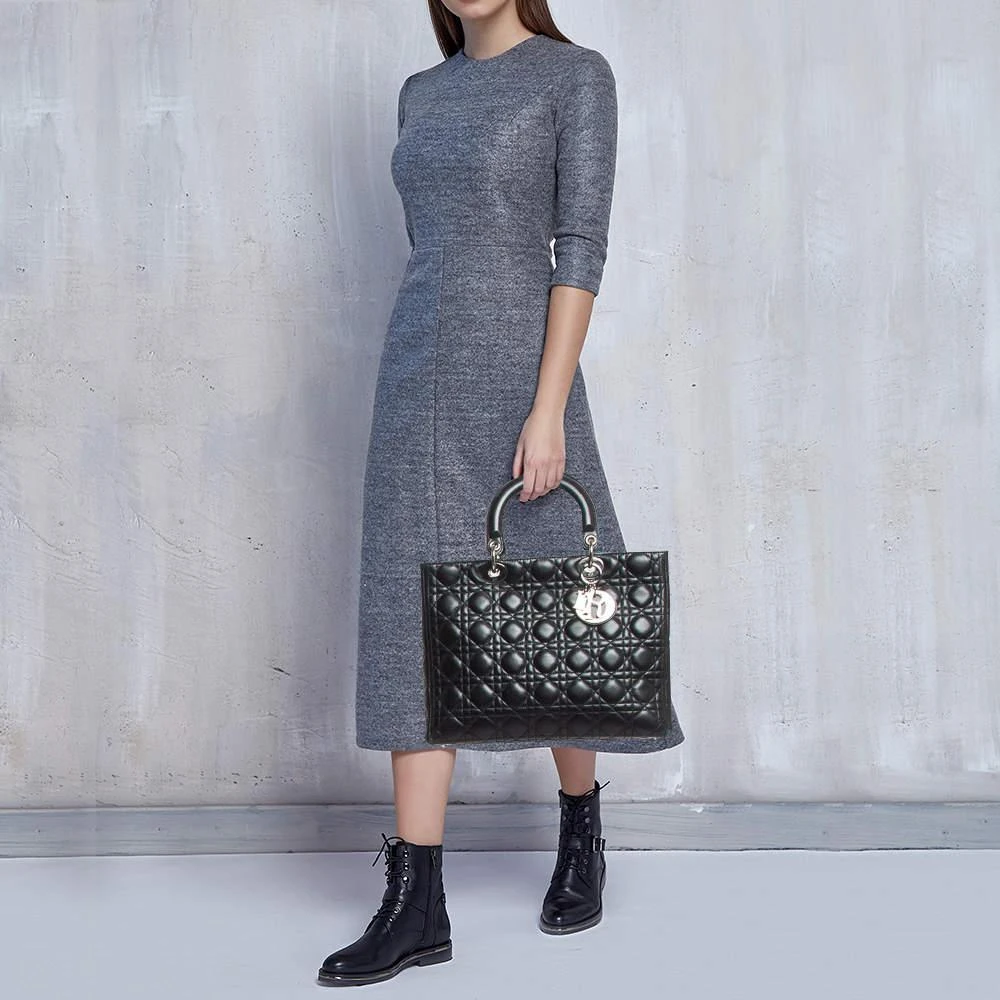 Dior Dior Black Cannage Leather Large Lady Dior Tote 3