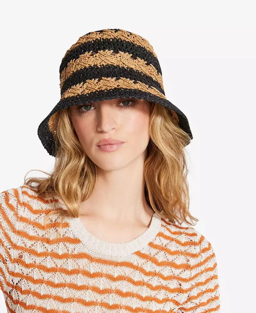 Steve Madden H-Carly Striped Crochet Straw Bucket Hat 3
