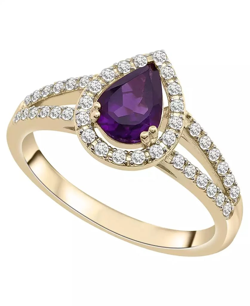 Macy
s Amethyst (5/8 ct. t.w.) 
Diamond (1/4 ct. t.w.) Ring in 14k Yellow Gold