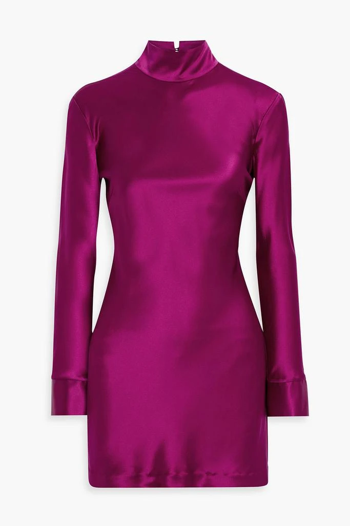 Michelle Mason Open-back cutout silk-satin mini dress 1