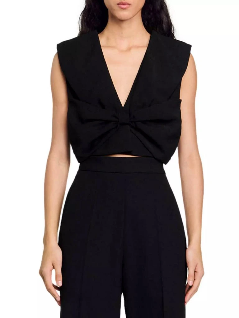 Sandro Satin-Effect Crop Top 3