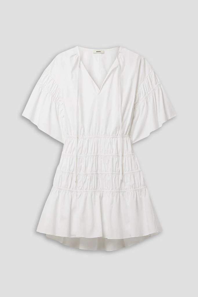 Jason Wu Cutout ruched cotton-blend poplin mini dress 1