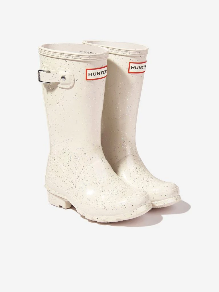 Hunter Hunter Kids Original Giant Glitter Wellingon Boots in Ivory 2