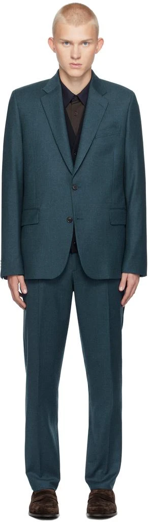 Paul Smith Blue Overdyed Wool-Cashmere Flannel Suit 1