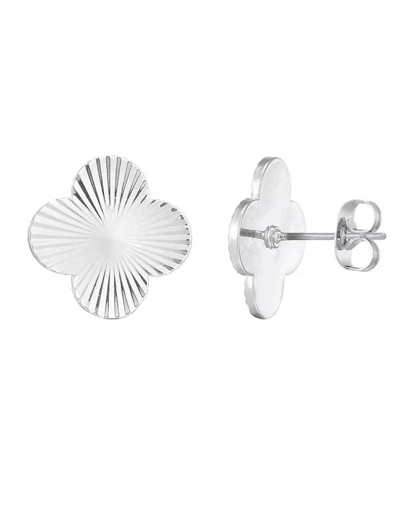 ADORNIA Silver Prismatic Clover Stud Earrings