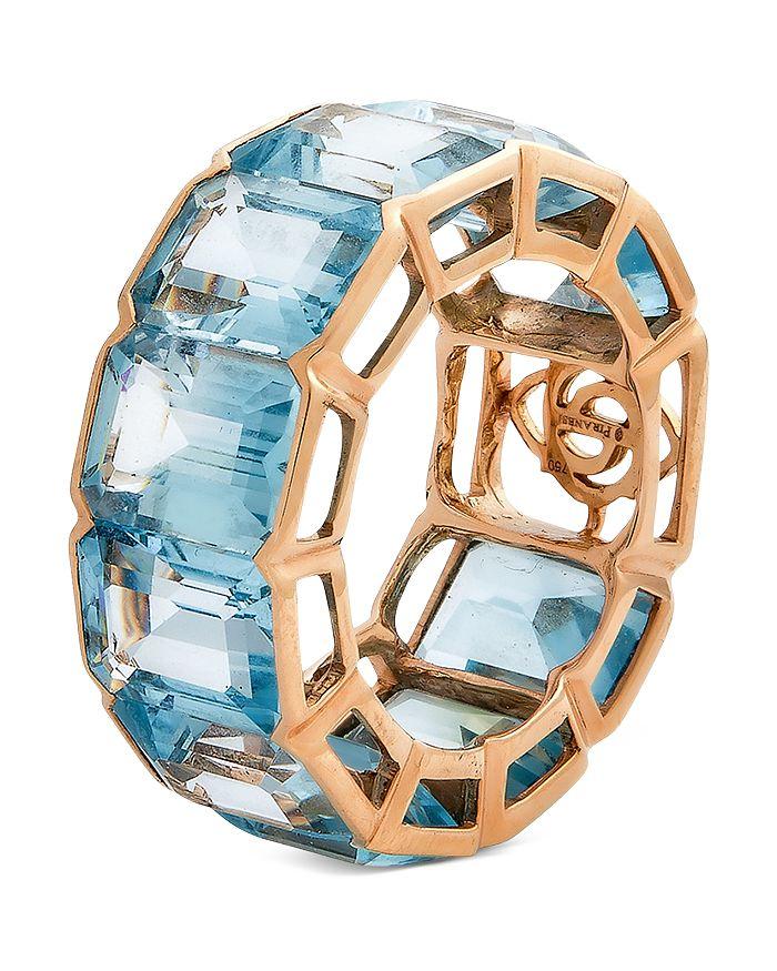 Piranesi 18K Rose Gold Pietra Blue Topaz Eternity Ring