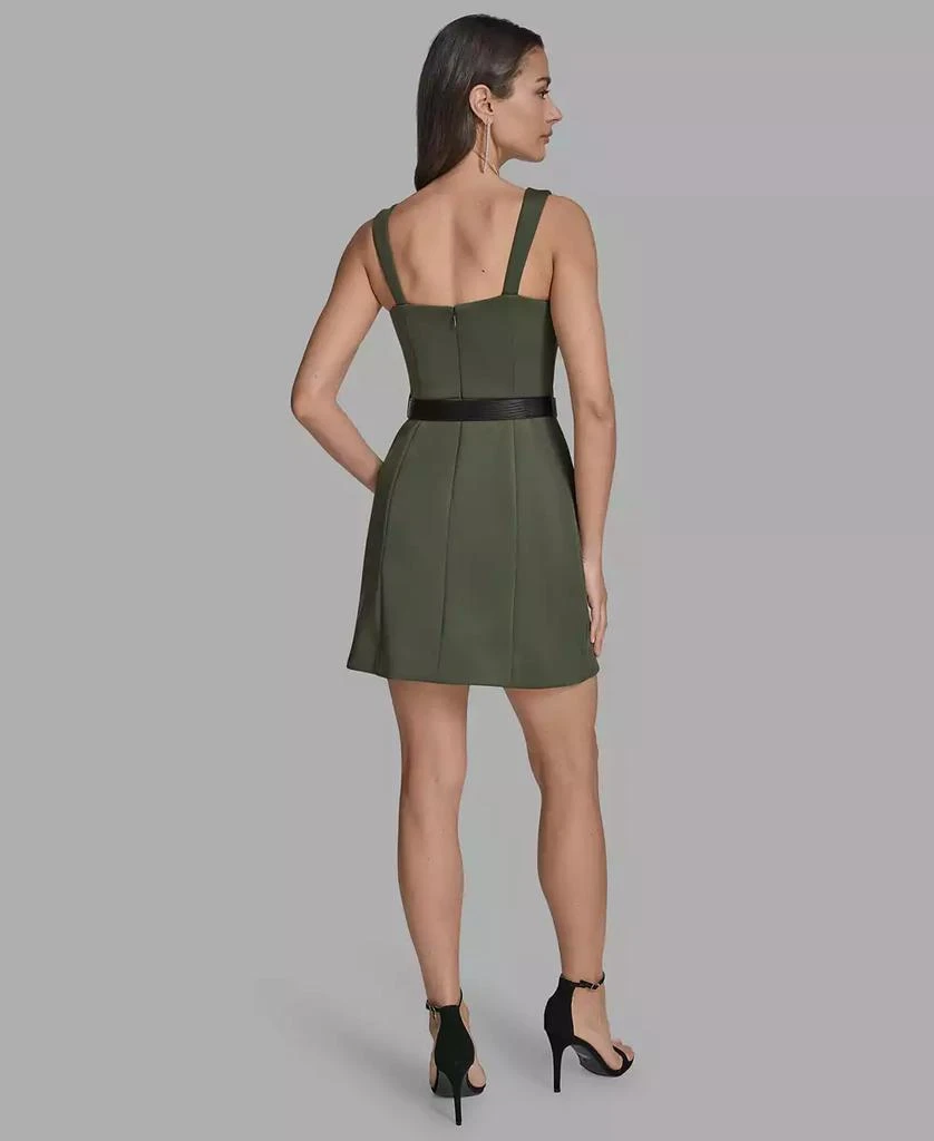 BCBG Women
s Sleeveless Belted A-Line dress 4