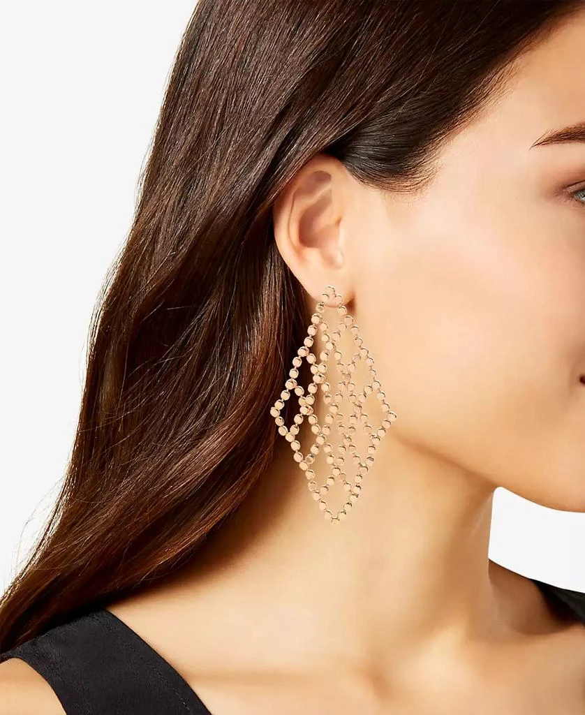 INC International Polished Openwork Long Chandelier Earrings, Created for Macy's 2