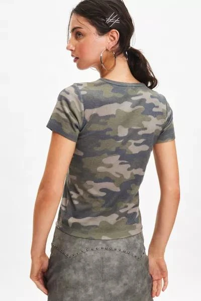Urban Outfitters NYC 1990 Graphic Camo Baby Tee 4