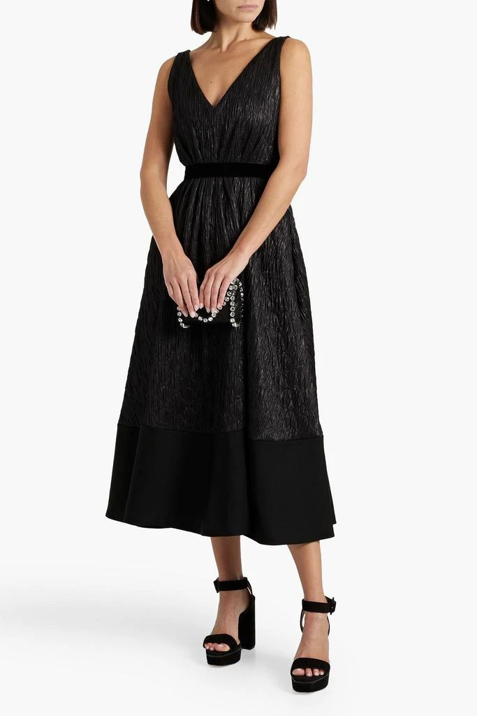 ROKSANDA Velvet-trimmed matelassé midi dress 2