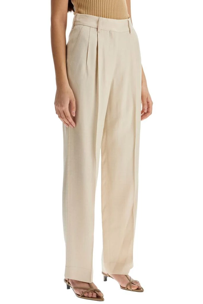 BLAZÉ MILANO Ivory Viscose Pants With Embroidered Pocket 1
