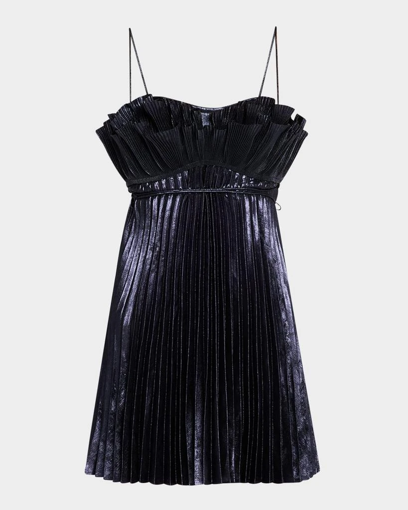Acler Pithill Pleated Metallic Mini Dress 1