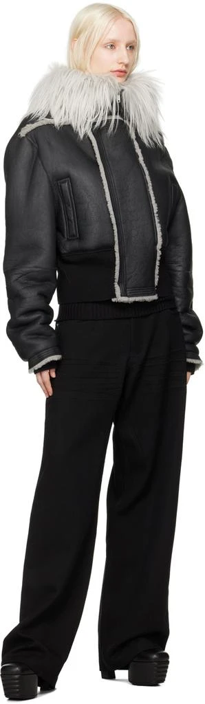 Rick Owens Black Porterville Cropped Alice Leather Jacket 4