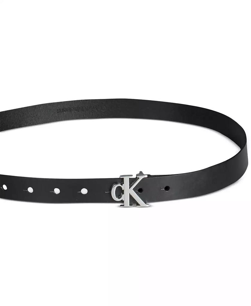 Calvin Klein Women's CK Monogram Buckle Skinny Belt