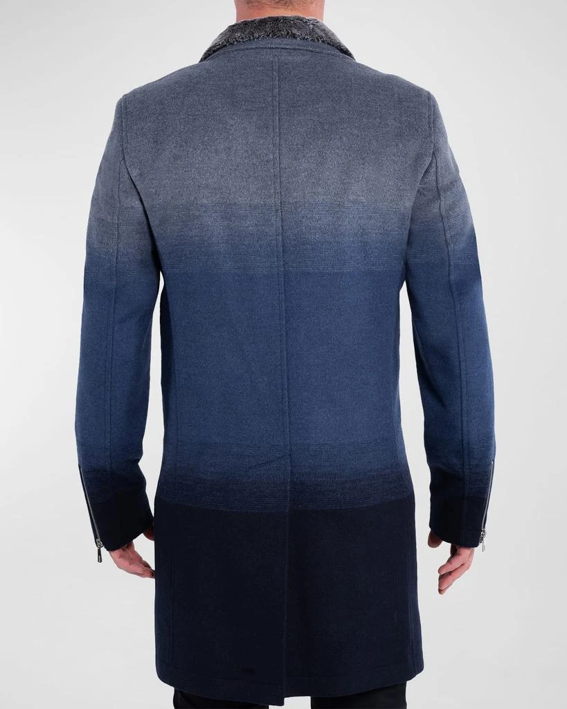 Maceoo Men's Wool & Faux Fur Zip Peacoat 3