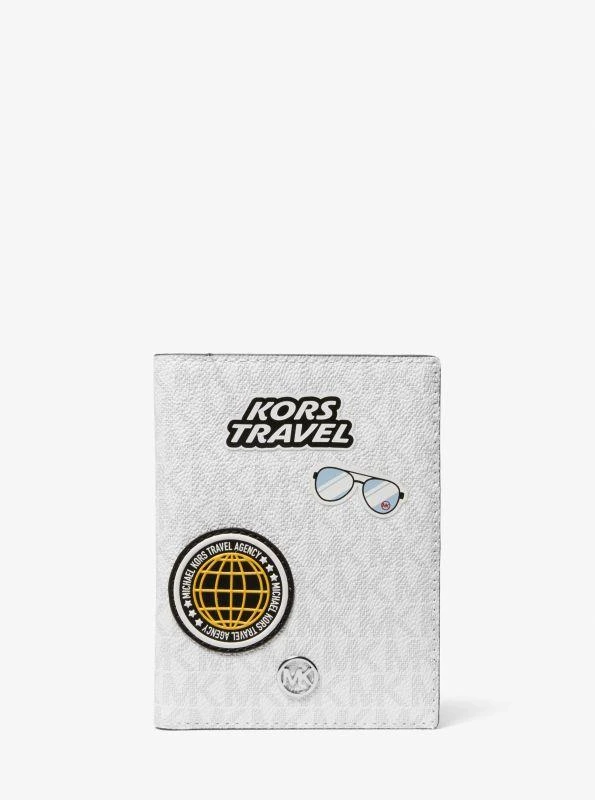 Michael Kors Jet Set Travel Medium Embellished Signature Logo Passport Case 1