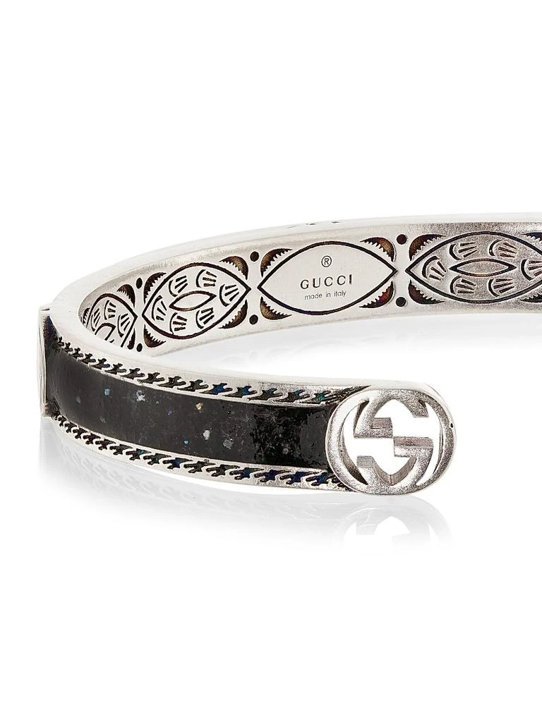 Gucci Unisex Interlocking G Sterling Silver Enamel Cuff 3