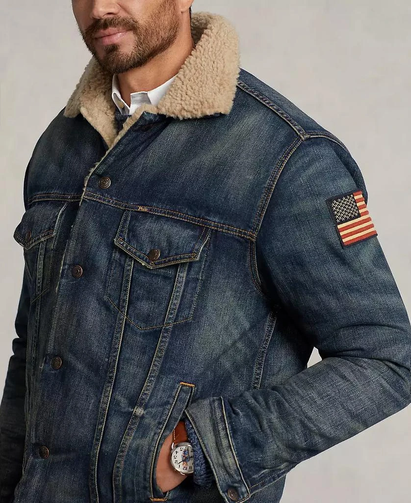 Ralph Lauren Men's Big & Tall Fleece-Lined Denim Trucker Jacket 3