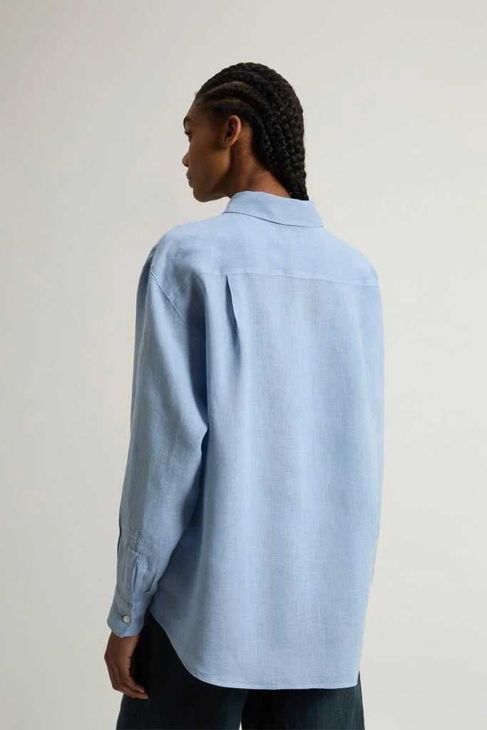 Woolrich Garment-Dyed Pure Linen Shirt - Women - Blue 3