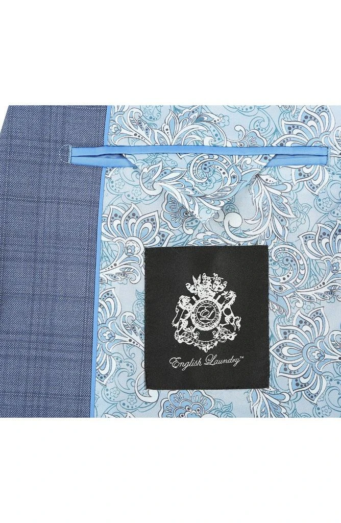 English Laundry Plaid Blue Wool Blend Suit 7