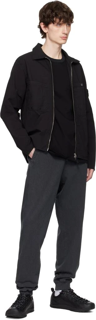 Stone Island Gray Malfilé Fleece Old Effect Sweatpants 5