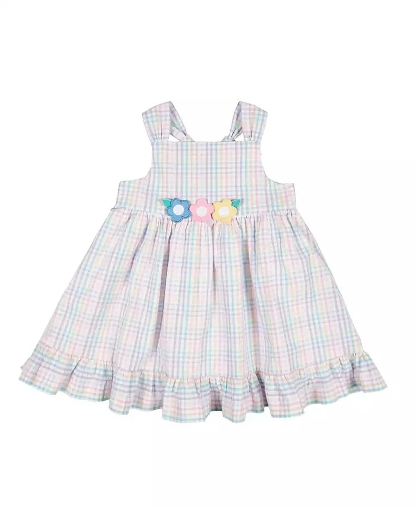 Florence Eiseman Toddler Girls Plaid Seersucker Dress With Flowers