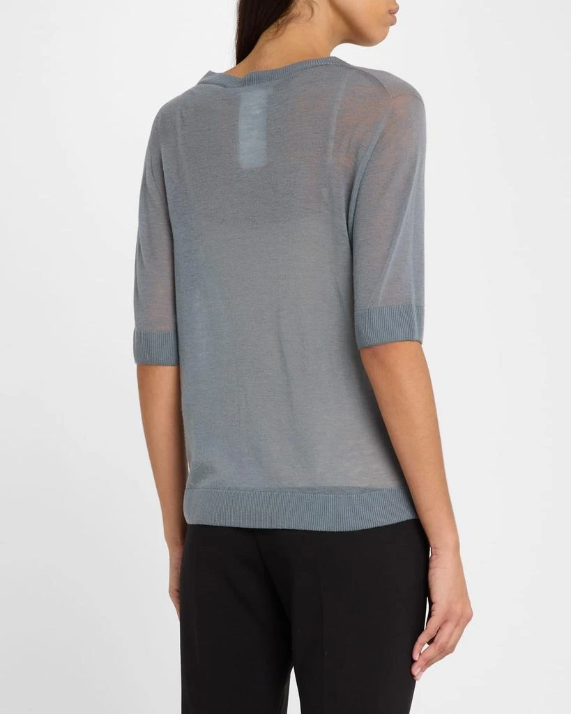Max Mara Negelia Short-Sleeve Sheer Knit Sweater 3