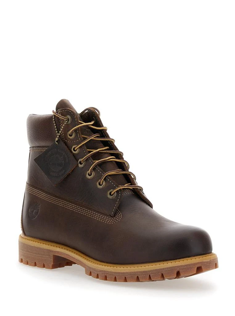 Timberland Brown Water-Proof Boots With Logo In Leather Man 2