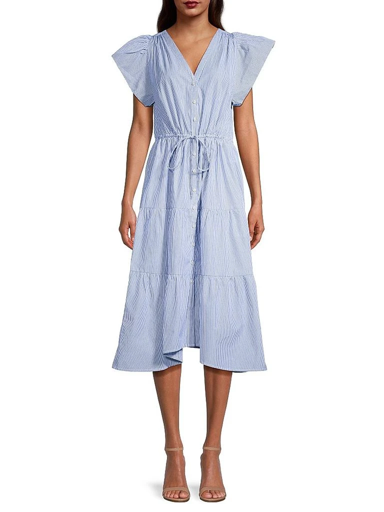 Birds of Paradis Kristi Striped Tiered Midi-Dress 3