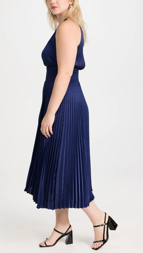 alc renzo dress blue A.L.C. Renzo Pleated Halter Dress