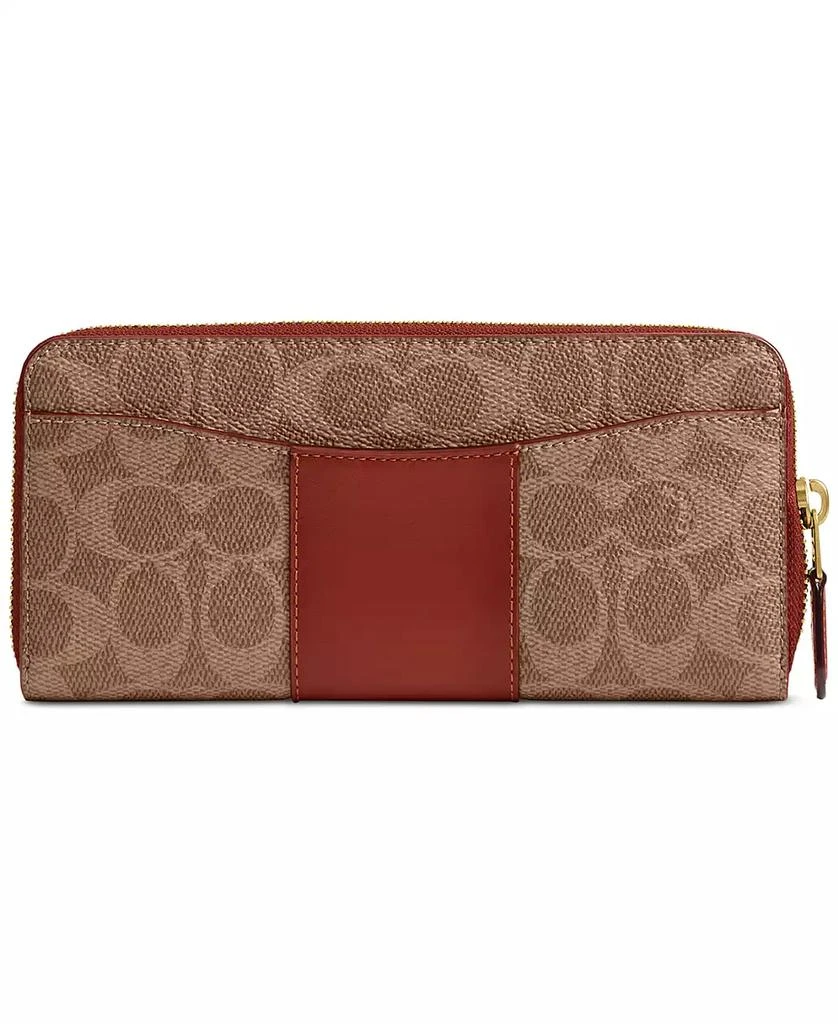 Coach Essential Signature Canvas Slim Accordion Zip Wallet 3