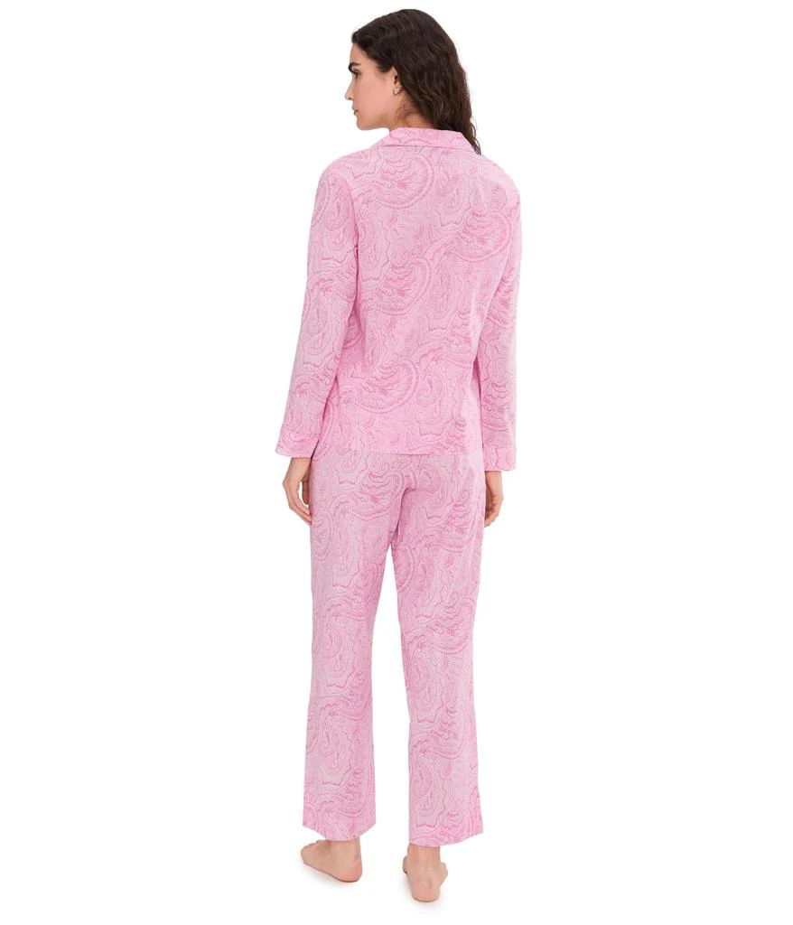 Ralph Lauren Woven Long Sleeve Notch Collar Ankle Pants Pajama Set 4