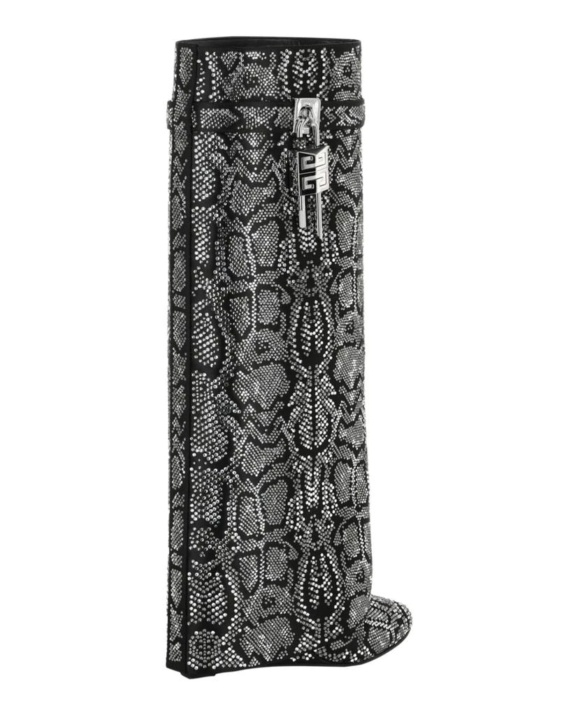 Givenchy Shark Lock Boots In Satin With Python Effect Strass 3